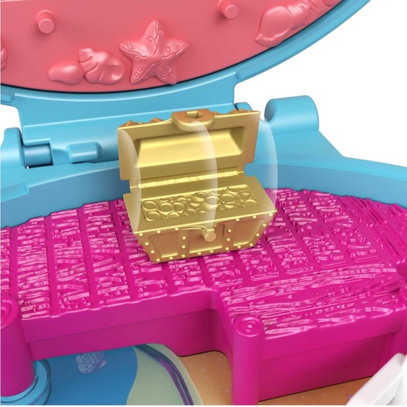 Polly Pocket Compact Playset Dolphinπ¬BeachποΈwMicroPollyMermaidπ§ββοΈDoll & Accs - Picture 6 of 8